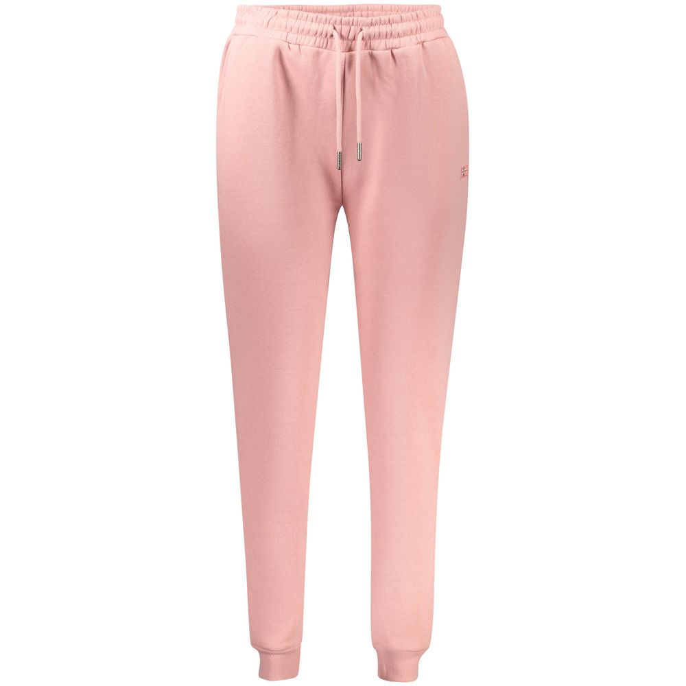 Norway 1963 Pink Cotton Pant: sports trousers with elastic waist, laces, fleece material, two pockets, ankle cuffs, applique logo.