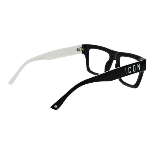 Dsquared² Black Cellulose Propionate Glasses (Frames) in full-rim rectangle style with ICON detail on temples.
