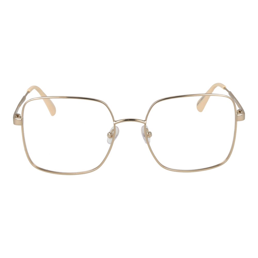 Max & Co Gold Metal Glasses (Frames) for women, square full-rim, metal frame, demo lenses, size 55-18-140, stylish gold eyewear