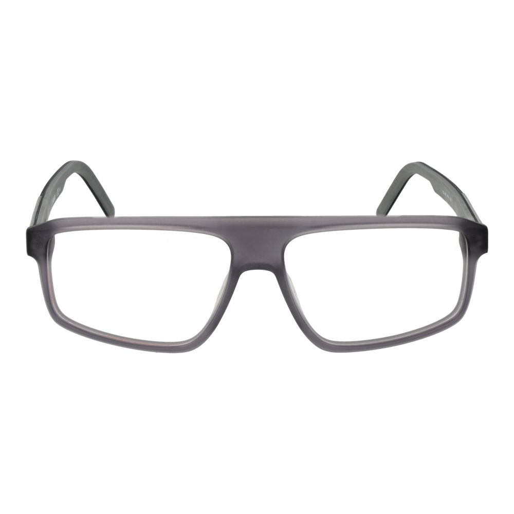 Hugo Boss Gray Acetate Glasses (Frames) - Men's full-rim rectangle style with grey acetate frame and demo plastic lenses.