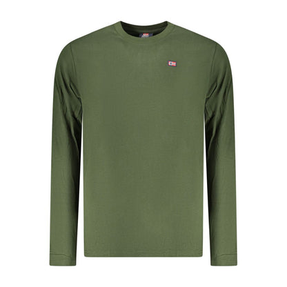 Norway 1963 Green Cotton Men T-Shirt with applique logo and long sleeves, classic crew neck, stylish and comfortable.