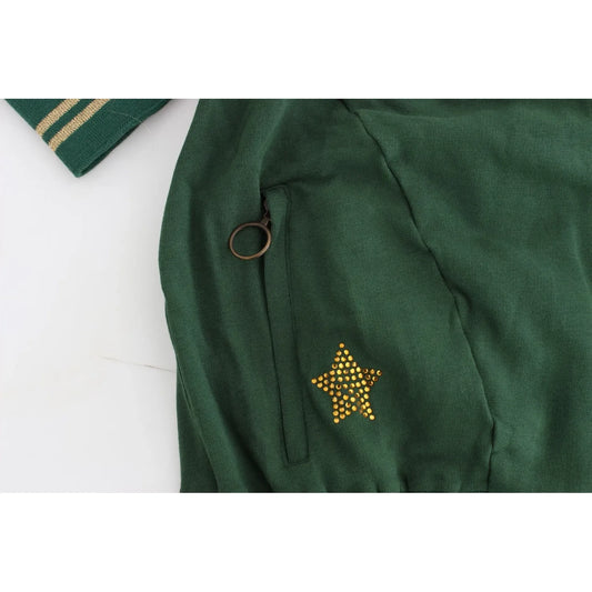 John Galliano Green Mock Zip Cardigan Sweatshirt Sweater Jacket