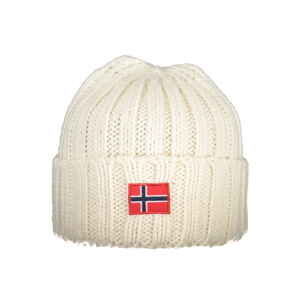 Norway 1963 White Marabou Men Cap with Norwegian flag patch