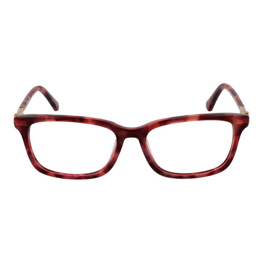 Guess Red Acetate Glasses (Frames) for women, full-rim rectangular style, featuring red acetate frame with demo lenses.