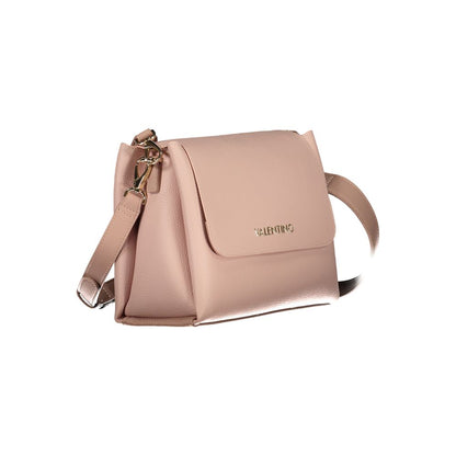 Mario Valentino Pink Polyethylene Handbag with removable shoulder strap, multiple compartments, and zip closure