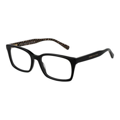 Tommy Hilfiger Black Acetate Glasses (Frames) for women with full-rim rectangle style and demo lenses. Includes branded case.