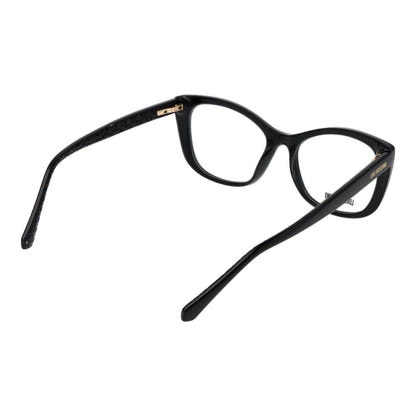 Love Moschino Black Cellulose Propionate Glasses (Frames) for women, black full-rim butterfly style with spring hinge, demo lenses included.