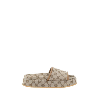 Gucci Beige Polyamide Platform Sandals