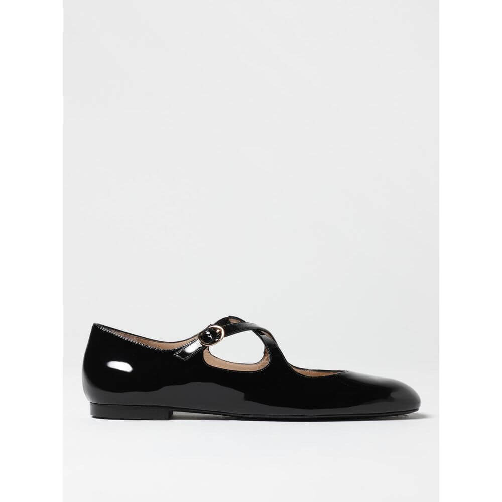 Stuart Weitzman Black Patent Leather Ballet Flats