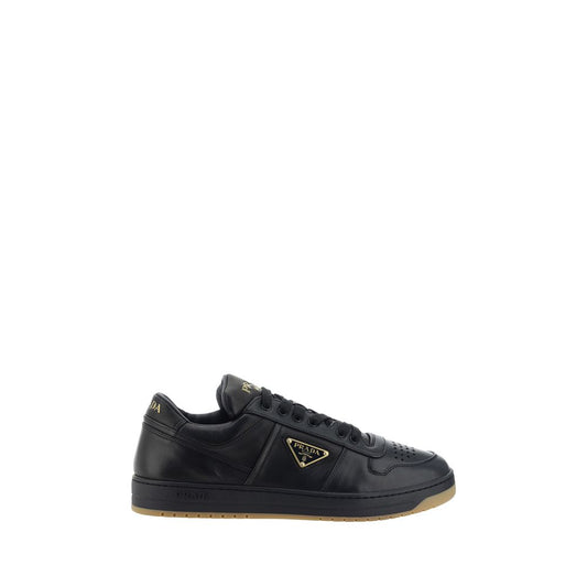 Prada Black Calf Leather Bos Taurus Low Top Sneakers 1728,72470364320,Black,EU44/US11,Low Tops - Sneakers - Shoes,Men,New with tags,Prada,Shoes,Sneakers - Shoes