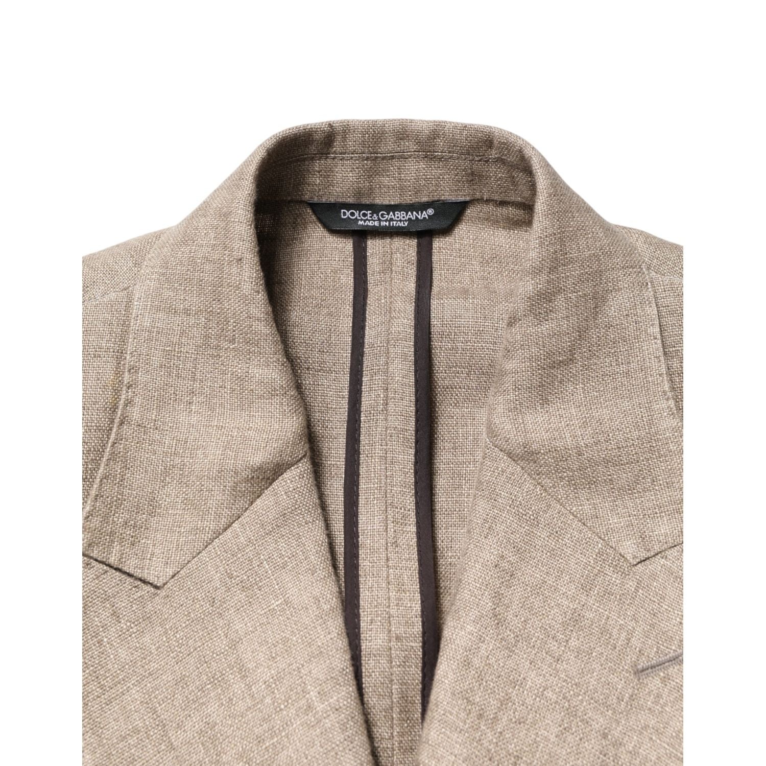 Dolce & Gabbana Beige Linen Double Breasted 2 Piece Men Suit