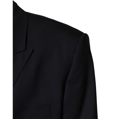 Dolce & Gabbana Blue Wool Double Breasted 2 Piece Men Suit