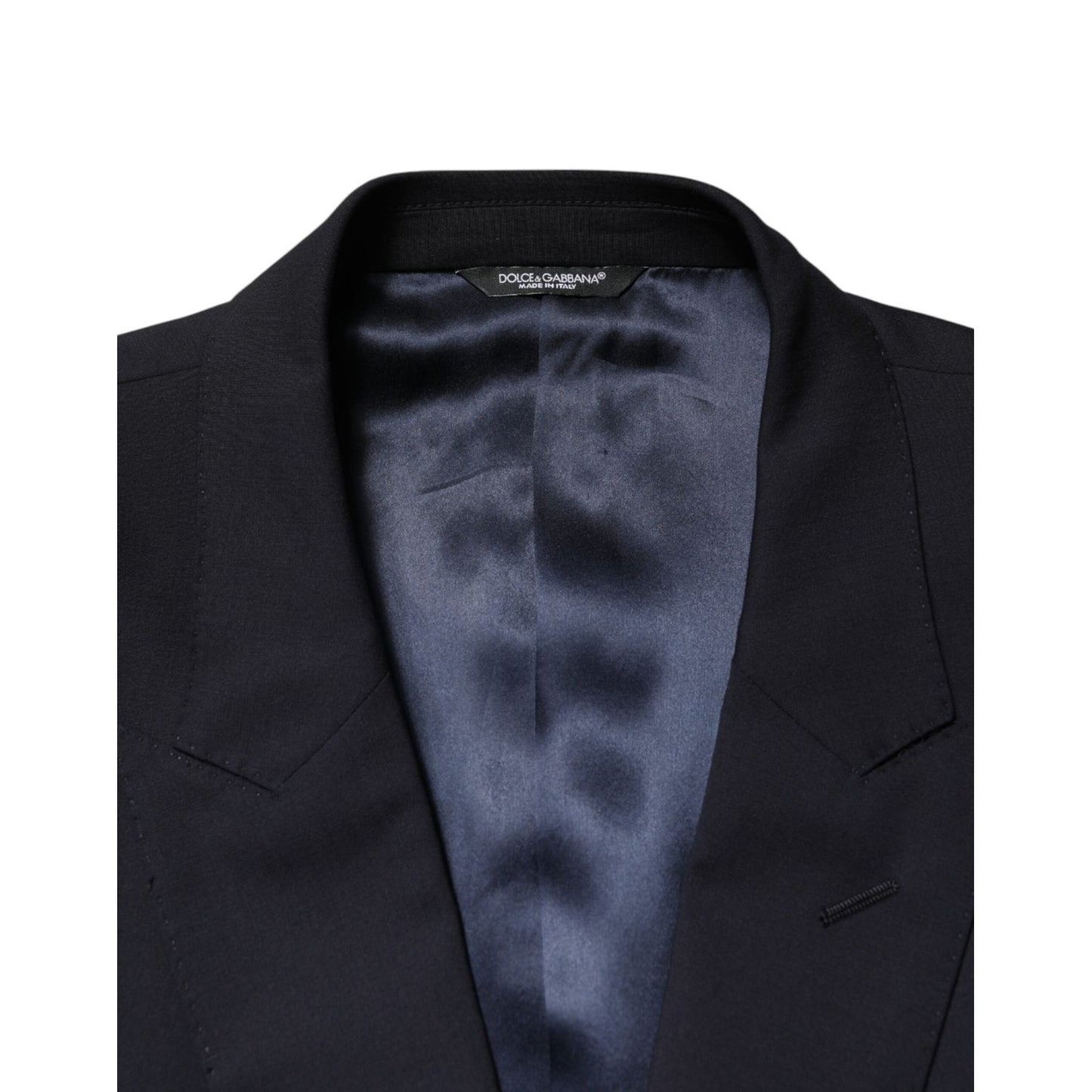 Dolce & Gabbana Blue Wool Double Breasted 2 Piece Men Suit