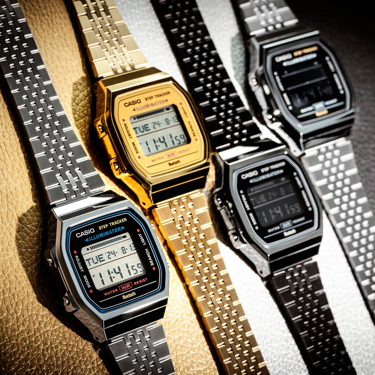 CASIO VINTAGE Mod. BLUETOOTH® SMARTPHONE LINK - GOLD - built-in accelerometer senses body movements + steps counter ABL-100WEG-9AEF