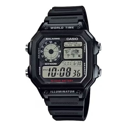 CASIO SPORT Mod. WORLD TIME ILLUMINATOR 5 ALARMS - FUTURE CLASSIC COLLECTION - BLACK WATCHES CASIO COLLECTION & VINTAGE Dark Slate Gray
