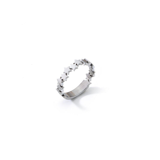 AN JEWELS JEWELRY Mod. ADC.R02S-9 star-pattern ring on white background