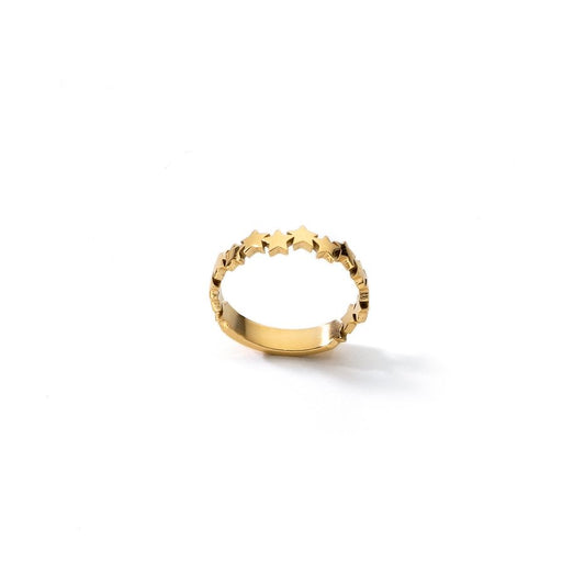 AN JEWELS JEWELRY Mod. ADC.R02Y-7 gold star ring on white background