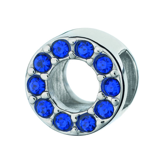 AN JEWELS JEWELRY Mod. AL.DLI01BL silver charm with blue gemstones, elegant design for bracelets