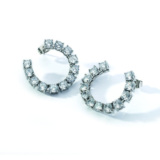 Elegant diamond hoop earrings, AN JEWELS JEWELRY Mod. AL.ELOY11SC, showcasing luxury and brilliance for an exquisite statement piece.