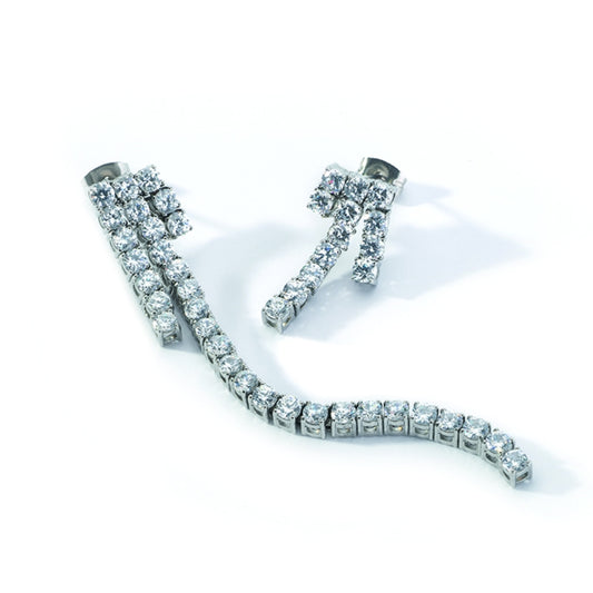 AN JEWELS JEWELRY Mod. AL.ELOY3SC sparkling diamond earrings on white background.