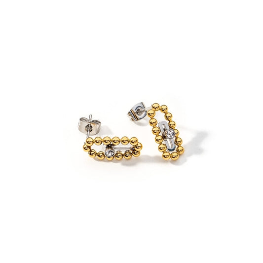 AN JEWELS JEWELRY Mod. AL.ESOK01SYC elegant gold and silver stud earrings