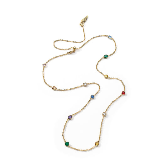 AN JEWELS JEWELRY Mod. AL.N2WI23SMC delicate gold chain with colorful gemstones.