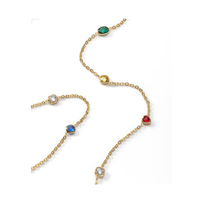Gold chain with multicolored gemstones from AN JEWELS JEWELRY Mod. AL.N2WI23SMC