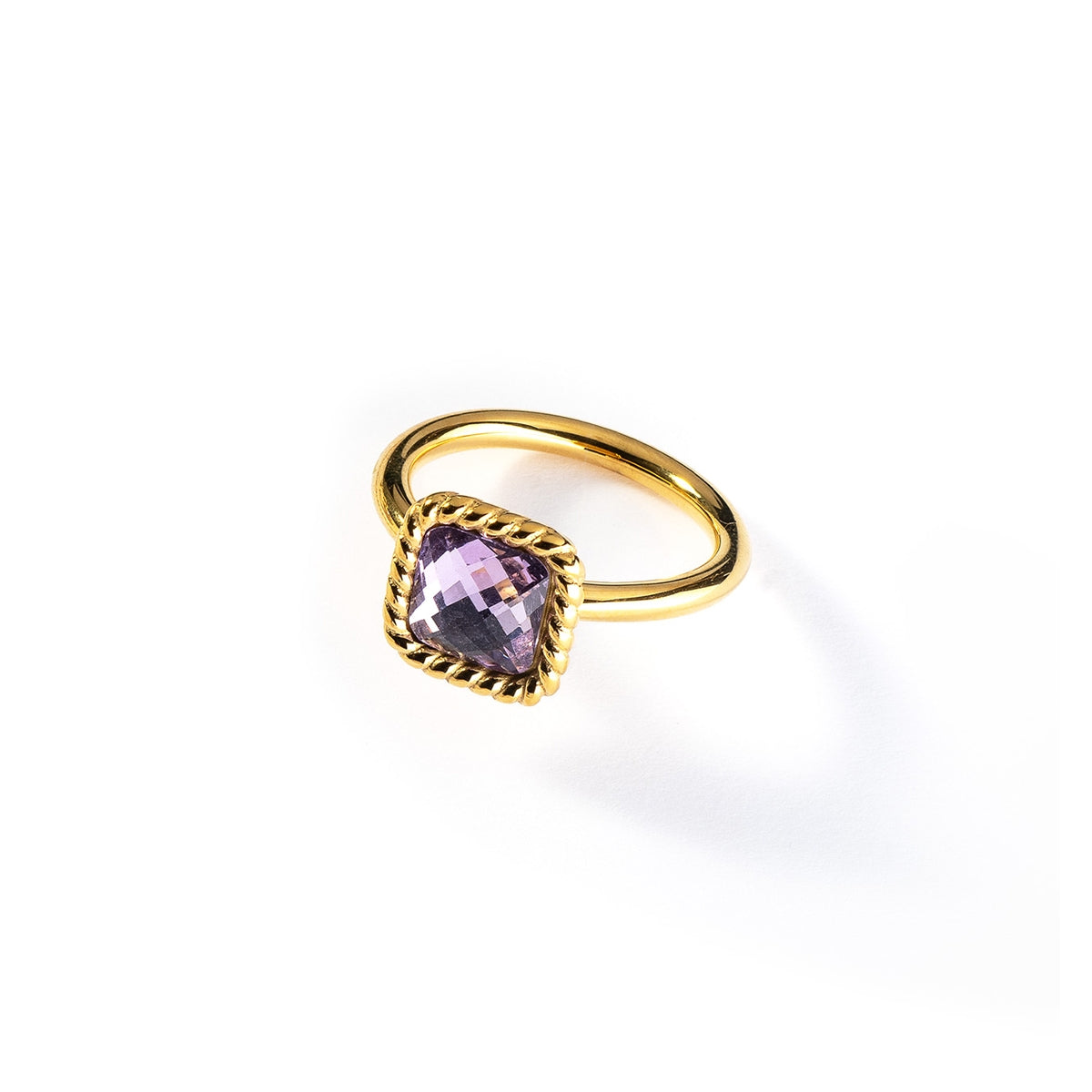 AN JEWELS JEWELRY Mod. AL.RMW07GVI-6 gold ring with amethyst stone