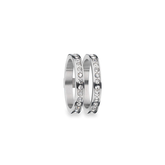 AN JEWELS JEWELRY Mod. AR.R2NS01SC-8 silver rings with crystal detailing.