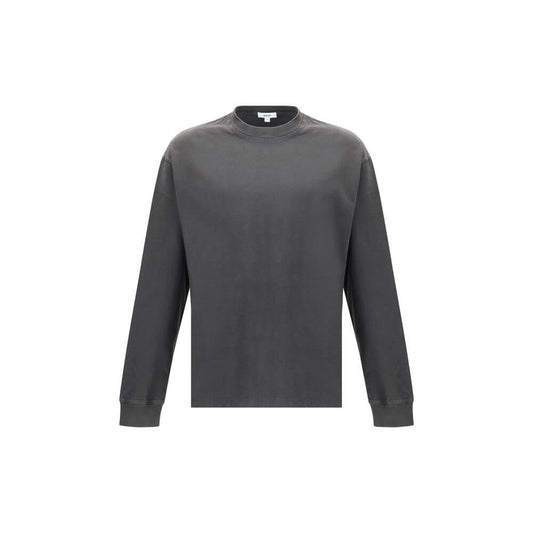 Agolde Gray Cotton Long Sleeve T-Shirt with ribbed crew neck and elasticized cuffs, offering a versatile and refined casual look, 100% cotton.