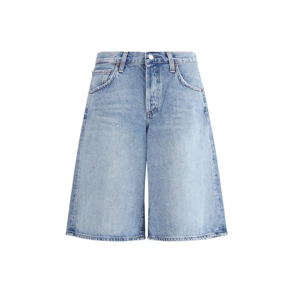 Agolde Light Blue Cotton Bermuda Shorts