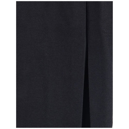 Alessandra Rich Black Fleece Wool Long Skirt