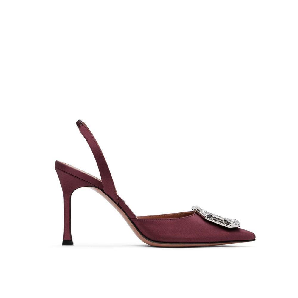 Amina Muaddi Camelia Sling 90 Satin Pumps AM-8735200444628-EU36/US6