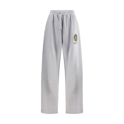 Balenciaga Gray Cotton Joggers (Workout Pants) with elastic waistband and logo patch, AW25 collection.