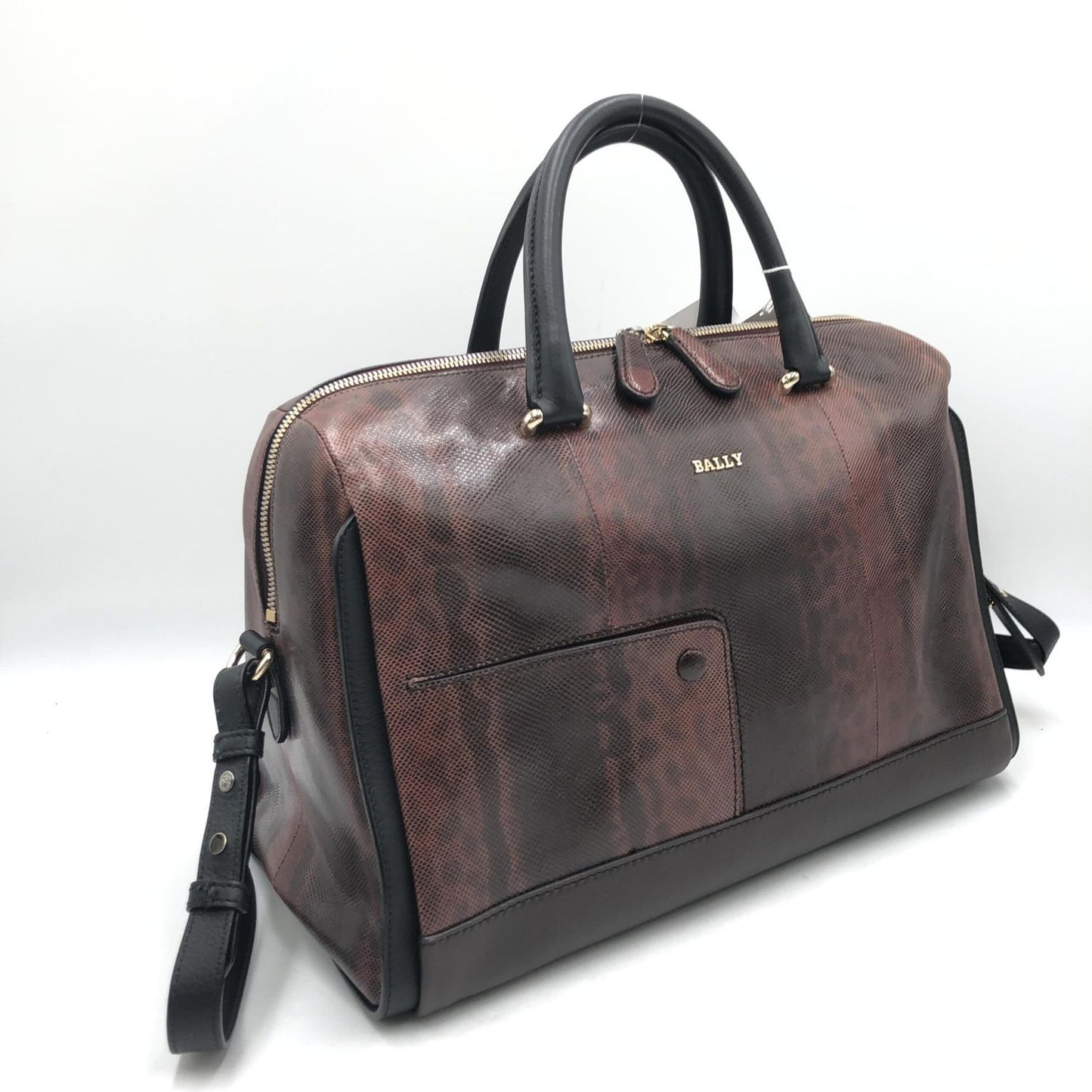 Bally Python Pattern 2WAY Boston Bag