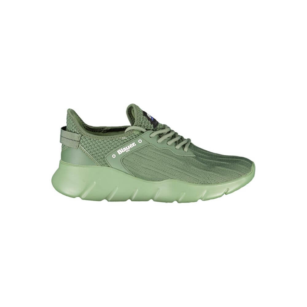Alt Tag: Blauer Green Polyester Men Sneaker with bold style, striking green hue, and Blauer logo for dynamic sports appeal.