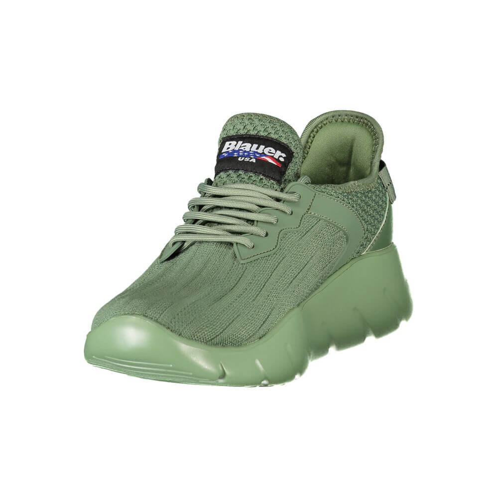 Blauer Green Polyester Men Sneaker showcasing stylish design with durable material