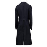 Back view of Bottega Veneta Blue Cotton Trench Coat with belt, Ulster collar, and small back vent, SKU 713613V0BT04020.