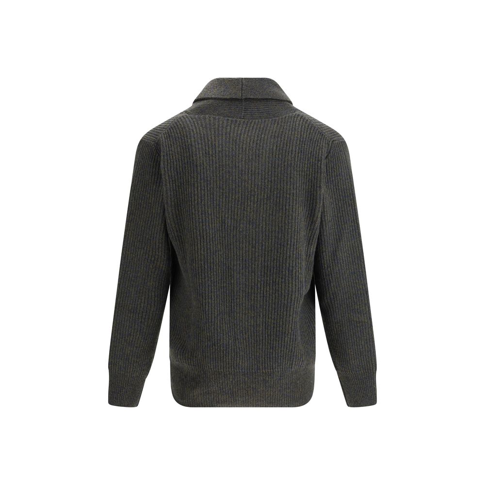 Brooksfield Green Fleece Wool Cardigan