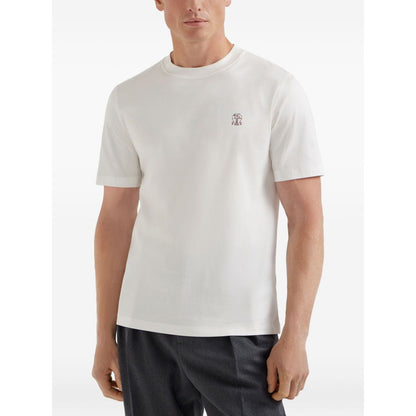 Brunello Cucinelli Cotton jersey crew neck T-shirt with logo Topwear