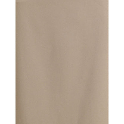 Brunello Cucinelli Gray Acetate Midi Skirt with back slit, elegant satin finish, perfect for sophisticated looks, AW25 season, regular fit.