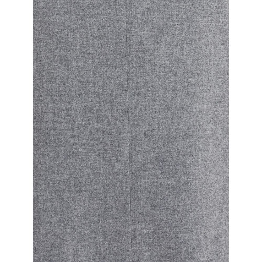 Close-up of Brunello Cucinelli Gray Cashmere Clothing fabric texture.