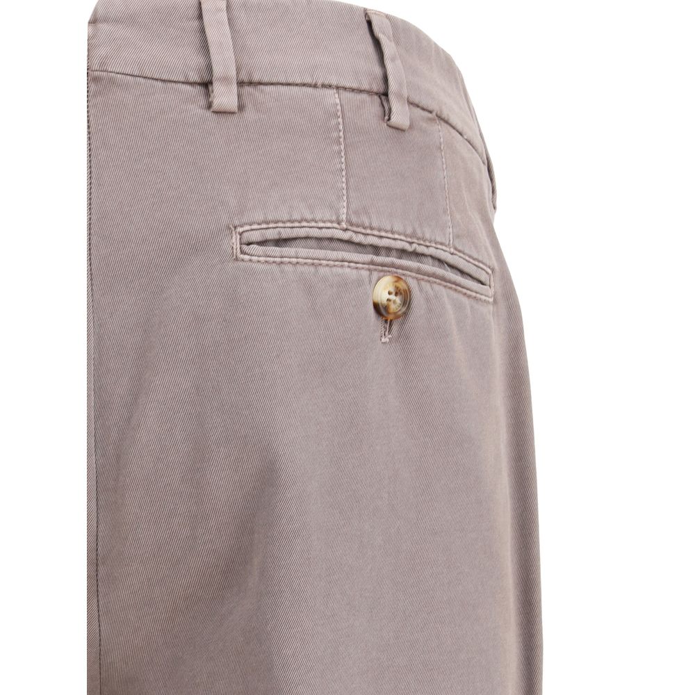 Brunello Cucinelli Gray Cotton Casual Pants