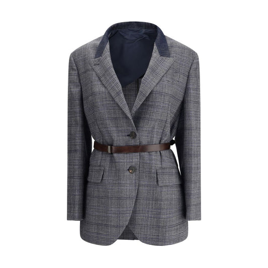 Brunello Cucinelli Gray Fleece Wool Blazer