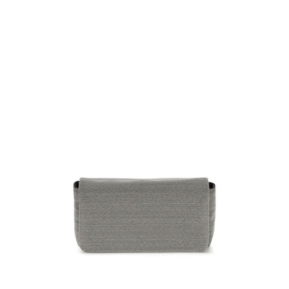 Brunello Cucinelli Gray Leather Shoulder Bag
