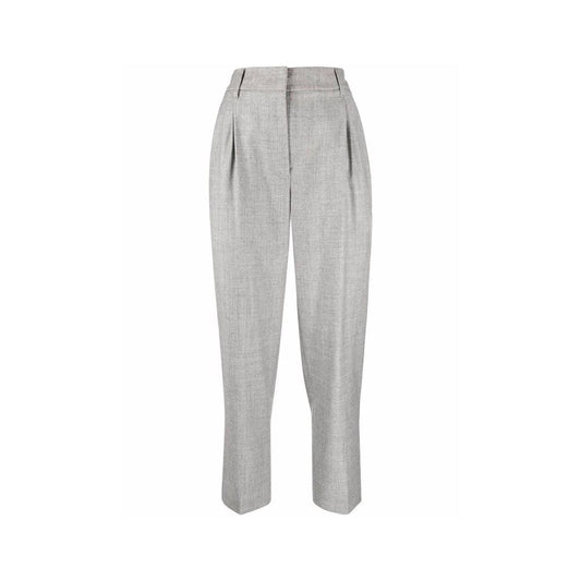 Brunello Cucinelli Gray Virgin Wool Cropped Pants