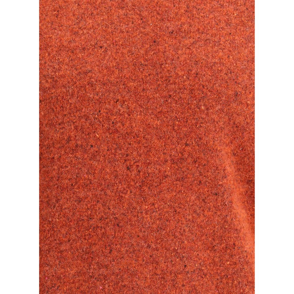 Close-up of fabric texture for Brunello Cucinelli Orange Alpaca Vicugna Pacos Sweatshirt showcasing mélange pattern.