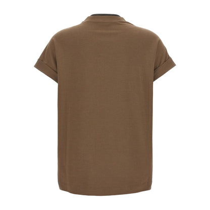 Brunello Cucinelli T-shirts and Polos Brown Topwear