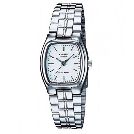 CASIO COLLECTION Mod. ELEGANCE - WHITE ladies wristwatch, mineral dial, stainless steel bracelet, 3 ATM water resistant, quartz movement