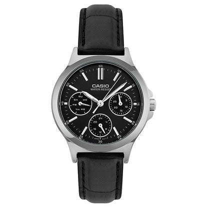 CASIO COLLECTION Mod. LADY MULTIFUNCTION. LEATHER - BLACK WATCHES
